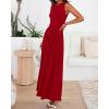 imageBTFBM Summer Maxi Dresses for Women 2025 Sleeveless Casual Ruched High Waisted Tank Long Sundress Flowy Beach DressRed