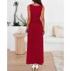 imageBTFBM Summer Maxi Dresses for Women 2025 Sleeveless Casual Ruched High Waisted Tank Long Sundress Flowy Beach DressRed