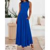 imageBTFBM Summer Maxi Dresses for Women 2025 Sleeveless Casual Ruched High Waisted Tank Long Sundress Flowy Beach DressRoyal Blue