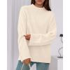 imageBTFBM Sweaters for Women 2025 Casual Crewneck Long Sleeve Loose Ribbed Knit Pullover Sweater Winter Clothes Fall OutfitsBeige