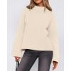 imageBTFBM Sweaters for Women 2025 Casual Crewneck Long Sleeve Loose Ribbed Knit Pullover Sweater Winter Clothes Fall OutfitsBeige