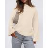 imageBTFBM Sweaters for Women 2025 Casual Crewneck Long Sleeve Loose Ribbed Knit Pullover Sweater Winter Clothes Fall OutfitsBeige