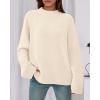 imageBTFBM Sweaters for Women 2025 Casual Crewneck Long Sleeve Loose Ribbed Knit Pullover Sweater Winter Clothes Fall OutfitsBeige