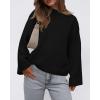 imageBTFBM Sweaters for Women 2025 Casual Crewneck Long Sleeve Loose Ribbed Knit Pullover Sweater Winter Clothes Fall OutfitsBlack