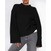 imageBTFBM Sweaters for Women 2025 Casual Crewneck Long Sleeve Loose Ribbed Knit Pullover Sweater Winter Clothes Fall OutfitsBlack