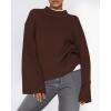 imageBTFBM Sweaters for Women 2025 Casual Crewneck Long Sleeve Loose Ribbed Knit Pullover Sweater Winter Clothes Fall OutfitsBrown