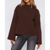 imageBTFBM Sweaters for Women 2025 Casual Crewneck Long Sleeve Loose Ribbed Knit Pullover Sweater Winter Clothes Fall OutfitsBrown