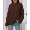 imageBTFBM Sweaters for Women 2025 Casual Crewneck Long Sleeve Loose Ribbed Knit Pullover Sweater Winter Clothes Fall OutfitsBrown