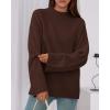 imageBTFBM Sweaters for Women 2025 Casual Crewneck Long Sleeve Loose Ribbed Knit Pullover Sweater Winter Clothes Fall OutfitsBrown