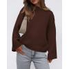 imageBTFBM Sweaters for Women 2025 Casual Crewneck Long Sleeve Loose Ribbed Knit Pullover Sweater Winter Clothes Fall OutfitsBrown
