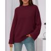 imageBTFBM Sweaters for Women 2025 Casual Crewneck Long Sleeve Loose Ribbed Knit Pullover Sweater Winter Clothes Fall OutfitsBurgundy