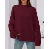 imageBTFBM Sweaters for Women 2025 Casual Crewneck Long Sleeve Loose Ribbed Knit Pullover Sweater Winter Clothes Fall OutfitsBurgundy