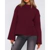 imageBTFBM Sweaters for Women 2025 Casual Crewneck Long Sleeve Loose Ribbed Knit Pullover Sweater Winter Clothes Fall OutfitsBurgundy