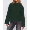 imageBTFBM Sweaters for Women 2025 Casual Crewneck Long Sleeve Loose Ribbed Knit Pullover Sweater Winter Clothes Fall OutfitsDark Green