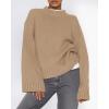 imageBTFBM Sweaters for Women 2025 Casual Crewneck Long Sleeve Loose Ribbed Knit Pullover Sweater Winter Clothes Fall OutfitsKhaki
