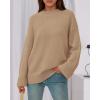 imageBTFBM Sweaters for Women 2025 Casual Crewneck Long Sleeve Loose Ribbed Knit Pullover Sweater Winter Clothes Fall OutfitsKhaki