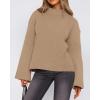 imageBTFBM Sweaters for Women 2025 Casual Crewneck Long Sleeve Loose Ribbed Knit Pullover Sweater Winter Clothes Fall OutfitsKhaki