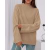 imageBTFBM Sweaters for Women 2025 Casual Crewneck Long Sleeve Loose Ribbed Knit Pullover Sweater Winter Clothes Fall OutfitsKhaki