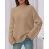 imageBTFBM Sweaters for Women 2025 Casual Crewneck Long Sleeve Loose Ribbed Knit Pullover Sweater Winter Clothes Fall OutfitsKhaki