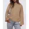imageBTFBM Sweaters for Women 2025 Casual Crewneck Long Sleeve Loose Ribbed Knit Pullover Sweater Winter Clothes Fall OutfitsKhaki