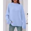 imageBTFBM Sweaters for Women 2025 Casual Crewneck Long Sleeve Loose Ribbed Knit Pullover Sweater Winter Clothes Fall OutfitsLight Blue