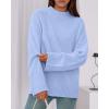 imageBTFBM Sweaters for Women 2025 Casual Crewneck Long Sleeve Loose Ribbed Knit Pullover Sweater Winter Clothes Fall OutfitsLight Blue