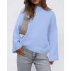imageBTFBM Sweaters for Women 2025 Casual Crewneck Long Sleeve Loose Ribbed Knit Pullover Sweater Winter Clothes Fall OutfitsLight Blue