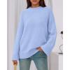imageBTFBM Sweaters for Women 2025 Casual Crewneck Long Sleeve Loose Ribbed Knit Pullover Sweater Winter Clothes Fall OutfitsLight Blue