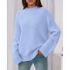 imageBTFBM Sweaters for Women 2025 Casual Crewneck Long Sleeve Loose Ribbed Knit Pullover Sweater Winter Clothes Fall OutfitsLight Blue