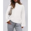imageBTFBM Sweaters for Women 2025 Casual Crewneck Long Sleeve Loose Ribbed Knit Pullover Sweater Winter Clothes Fall OutfitsWhite