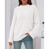 imageBTFBM Sweaters for Women 2025 Casual Crewneck Long Sleeve Loose Ribbed Knit Pullover Sweater Winter Clothes Fall OutfitsWhite