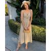 imageBTFBM Women 2025 Summer Spaghetti Strap Midi Dress Sleeveless V Neck Cutout Slit Casual Beach Party Maxi Dresses PocketsApricot