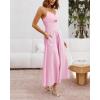 imageBTFBM Women 2025 Summer Spaghetti Strap Midi Dress Sleeveless V Neck Cutout Slit Casual Beach Party Maxi Dresses PocketsPink