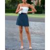 imageBTFBM Women Mini Skirts 2025 Trendy Summer Silk Satin Short Skirt High Waisted ALine Club Party Going Out SkirtsNavy