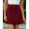 imageBTFBM Women Mini Skirts 2025 Trendy Summer Silk Satin Short Skirt High Waisted ALine Club Party Going Out SkirtsWine Red