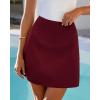 imageBTFBM Women Mini Skirts 2025 Trendy Summer Silk Satin Short Skirt High Waisted ALine Club Party Going Out SkirtsWine Red
