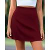 imageBTFBM Women Mini Skirts 2025 Trendy Summer Silk Satin Short Skirt High Waisted ALine Club Party Going Out SkirtsWine Red