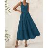 imageBTFBM Women Summer Eyelet Midi Dresses Casual Spring 2025 Sleeveless A Line Flowy Vacation Beach Wedding Guest Sun DressDark Lake Blue