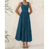 imageBTFBM Women Summer Eyelet Midi Dresses Casual Spring 2025 Sleeveless A Line Flowy Vacation Beach Wedding Guest Sun DressDark Lake Blue