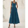 imageBTFBM Women Summer Eyelet Midi Dresses Casual Spring 2025 Sleeveless A Line Flowy Vacation Beach Wedding Guest Sun DressDark Lake Blue