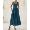 imageBTFBM Women Summer Eyelet Midi Dresses Casual Spring 2025 Sleeveless A Line Flowy Vacation Beach Wedding Guest Sun DressDark Lake Blue