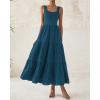 imageBTFBM Women Summer Eyelet Midi Dresses Casual Spring 2025 Sleeveless A Line Flowy Vacation Beach Wedding Guest Sun DressDark Lake Blue