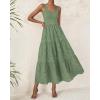 imageBTFBM Women Summer Eyelet Midi Dresses Casual Spring 2025 Sleeveless A Line Flowy Vacation Beach Wedding Guest Sun DressGreen