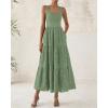 imageBTFBM Women Summer Eyelet Midi Dresses Casual Spring 2025 Sleeveless A Line Flowy Vacation Beach Wedding Guest Sun DressGreen