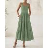 imageBTFBM Women Summer Eyelet Midi Dresses Casual Spring 2025 Sleeveless A Line Flowy Vacation Beach Wedding Guest Sun DressGreen