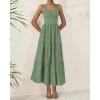 imageBTFBM Women Summer Eyelet Midi Dresses Casual Spring 2025 Sleeveless A Line Flowy Vacation Beach Wedding Guest Sun DressGreen