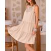 imageBTFBM Women Summer Halter Dresses Casual Spring 2025 Sleeveless ALine Tiered Swing Mini Dress Beach Vacation SundressApricot
