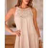 imageBTFBM Women Summer Halter Dresses Casual Spring 2025 Sleeveless ALine Tiered Swing Mini Dress Beach Vacation SundressApricot