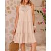imageBTFBM Women Summer Halter Dresses Casual Spring 2025 Sleeveless ALine Tiered Swing Mini Dress Beach Vacation SundressApricot
