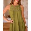 imageBTFBM Women Summer Halter Dresses Casual Spring 2025 Sleeveless ALine Tiered Swing Mini Dress Beach Vacation SundressArmy Green